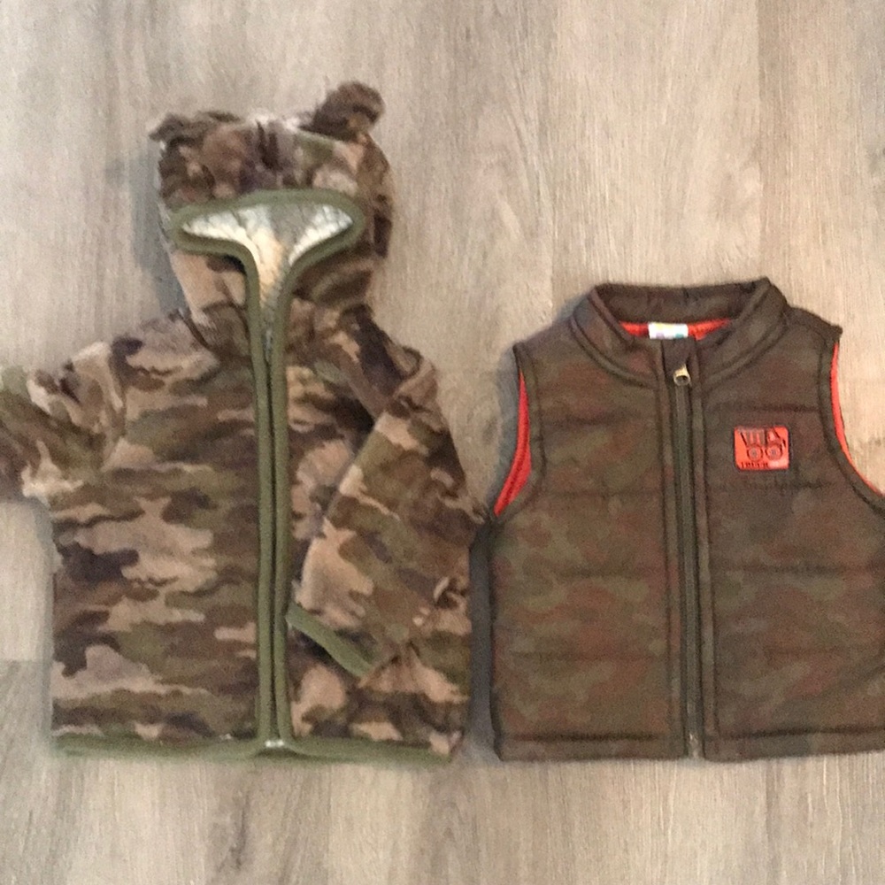 Baby Healthtex Fleece Jacket and Puffer Vest 6-9M